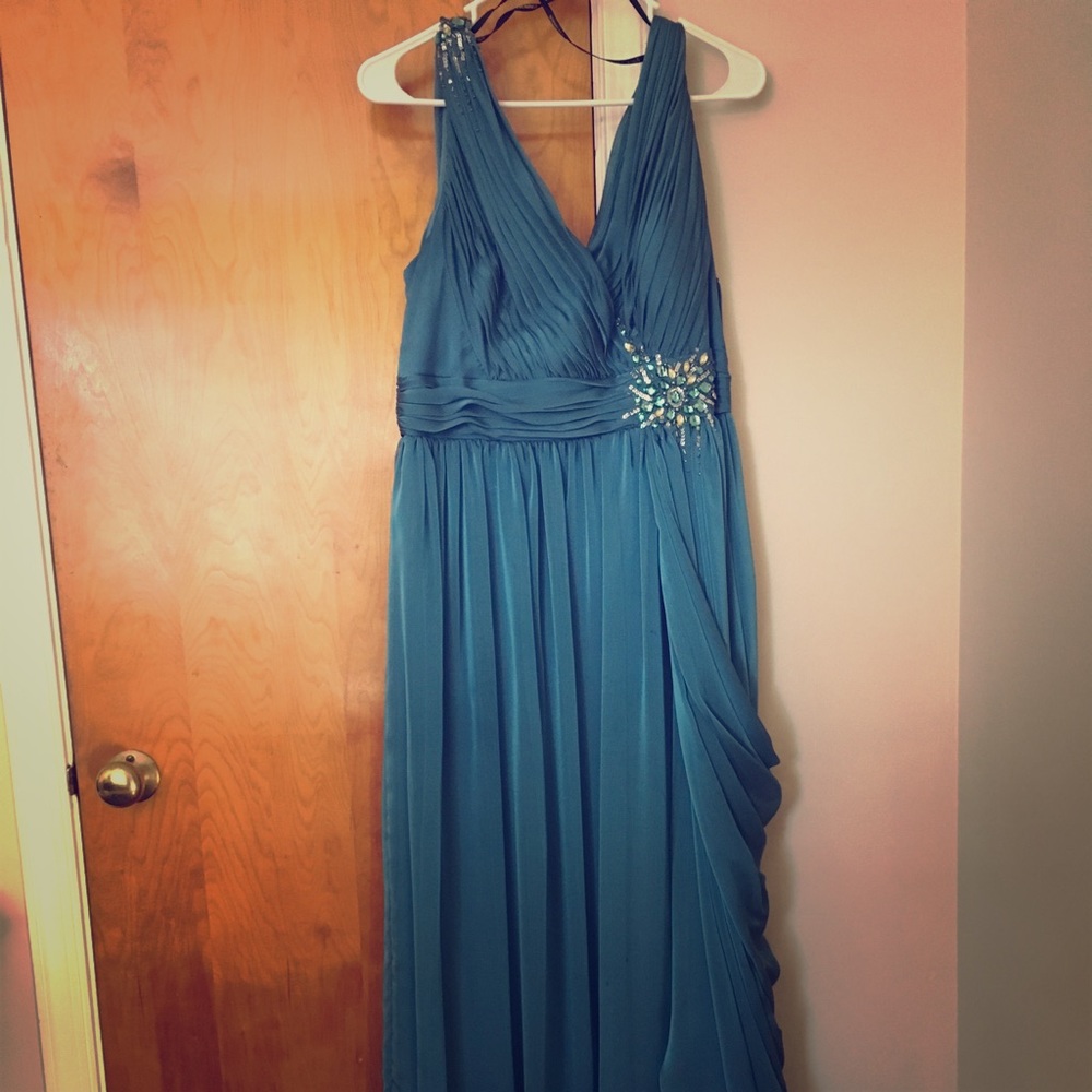 Beautiful Lapis Mother of Bride  evening gown.